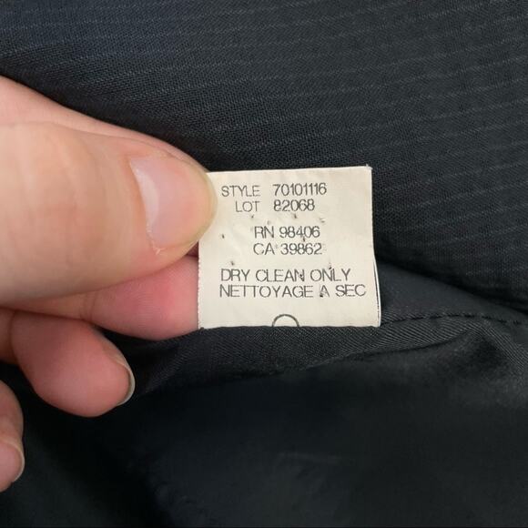 THEORY Wool Blazer Jacket Size 6 Black Crinkle Stripe Office Professional Work - Picture 10 of 10